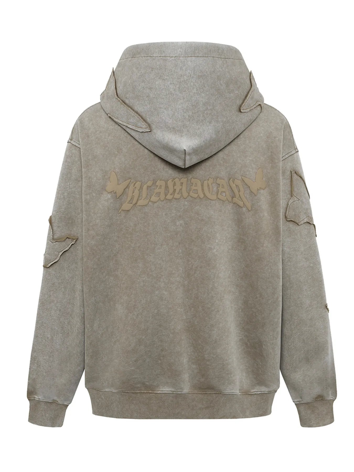 Men's Butterfly Patch Washed Hoodie - Farnelli