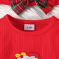 Children's First Christmas Bodysuit and Plaid Dress Outfit Set with Headband - Farnelli