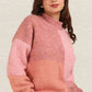 VERY J Color Block Mock Neck Drop Shoulder Sweater - Farnelli