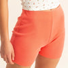 HYFVE High Waist Ribbed Fitted Biker Shorts - CORAL
