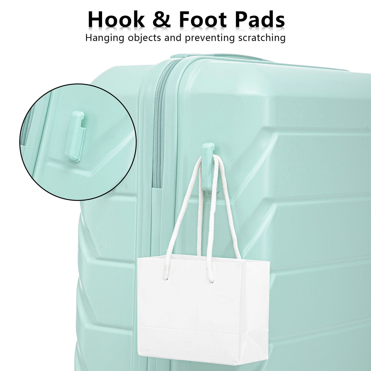 HouseOfZazla 3-piece spinner wheel luggage set with combination locks in assorted sizes