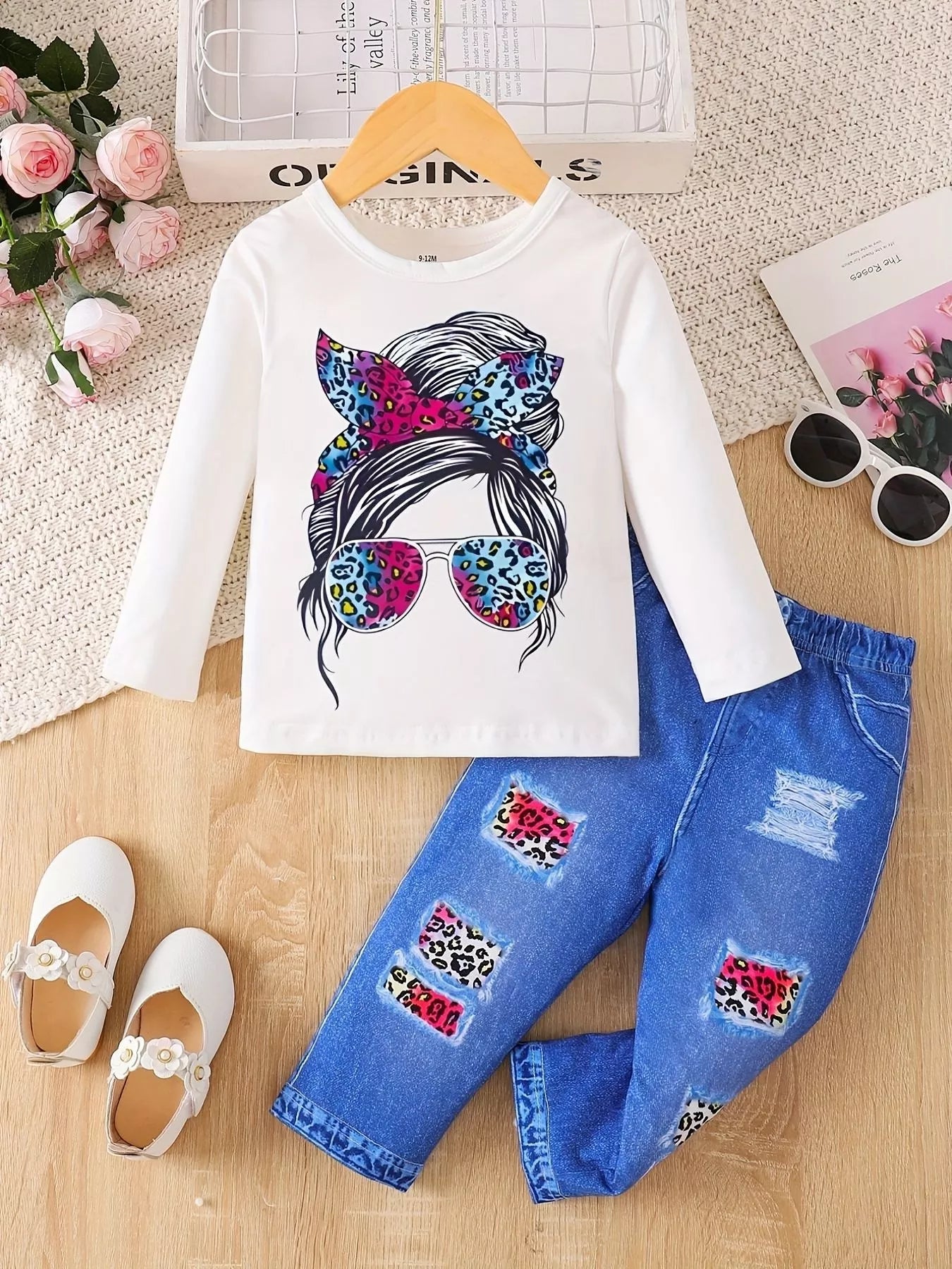 Children's Graphic Long Sleeve Top and Pants Set - Farnelli