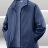 Men's Plus Size Zip Up Long Sleeve Jacket - Dark Blue
