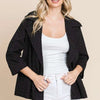 Culture Code Double Breasted Eyelet Jacket with Pockets - Black