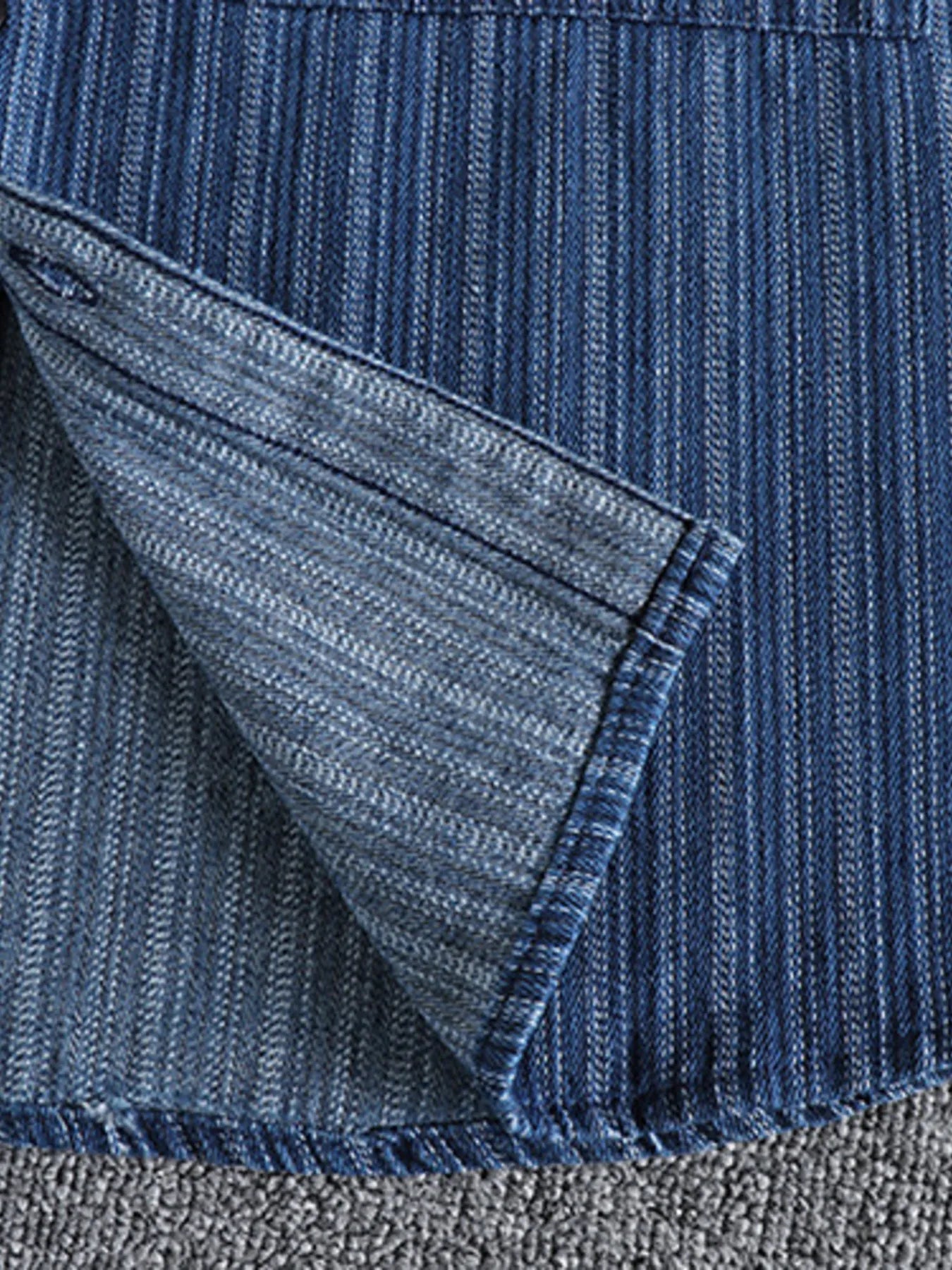 Men's Striped Button Down Denim Shirt - Farnelli
