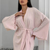 Tie Waist Kimono Sleeve Lounge Nightgown - Dusty Pink