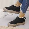Warm Plush Lined Ankle Boots - Black