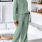 Drop Shoulder Zip Up Jacket and Drawstring Pants Active 2pcs Set - Farnelli