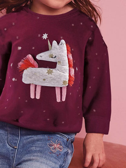 Children's Unicorn Round Neck Sweatshirt - Farnelli