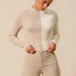 SO ME Color Block Fitted Crop Sweater Top - Farnelli