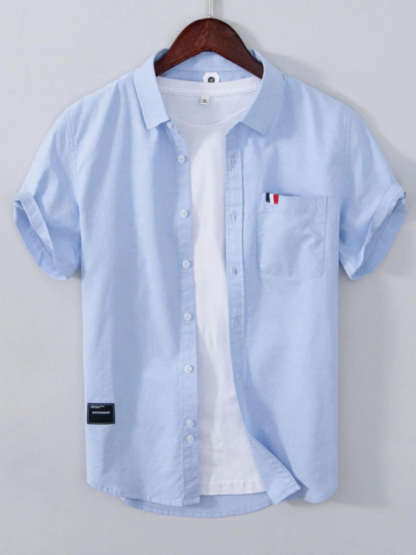 Men's Plus Size Short Sleeve Button-Up Shirt - Farnelli