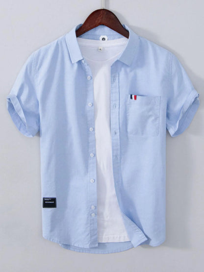 Men's Plus Size Short Sleeve Button-Up Shirt - Farnelli