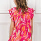 BiBi Smocked Yoke Ruffled Floral Top - Farnelli