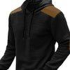 Men's Full Size Drawstring Contrast Shoulder Panels Hoodie Plus Size - Black