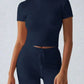 Round Neck Short Sleeve Top and Shorts Set - Farnelli