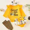 Children's Sweet Little Bee Themed 4-Piece Set - Gold