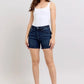 Judy Blue Full Size High Waist Back Flap Pocket Denim Shorts Plus Size - Farnelli