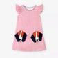 Children's Dog Striped Ruffled Dress - Farnelli