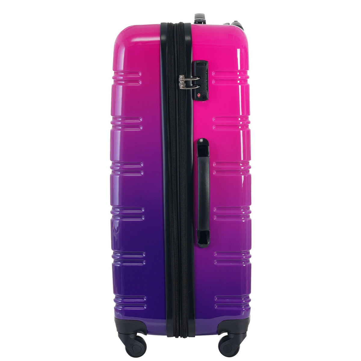 HouseOfZazla gradient color hardshell luggage set with spinner wheels and TSA lock in light blue or purple