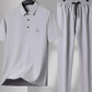 Men's Plus Size Button Detail Short Sleeve Polo and Pants Set - Farnelli