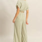 HYFVE Twisted Front Short Sleeve Top and Wide Leg Pants Set - Farnelli