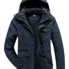 Men's Winter Hooded Zip Up Jacket - Navy