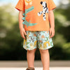 Children's Animal Print T-Shirt & Shorts Set - Sherbet