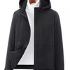 Men's Plus Size Casual Hooded Windproof Zip Up Jacket - Black
