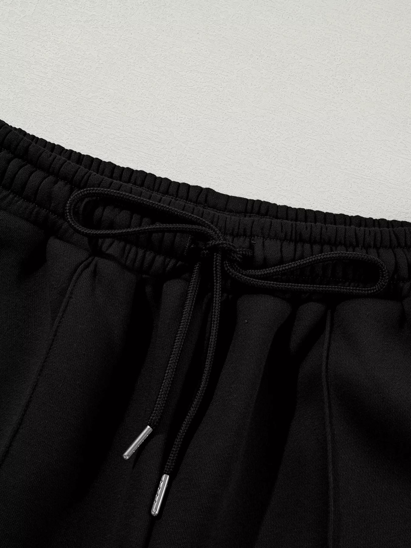 Drop Shoulder Zip Up Jacket and Drawstring Pants Active 2pcs Set - Farnelli