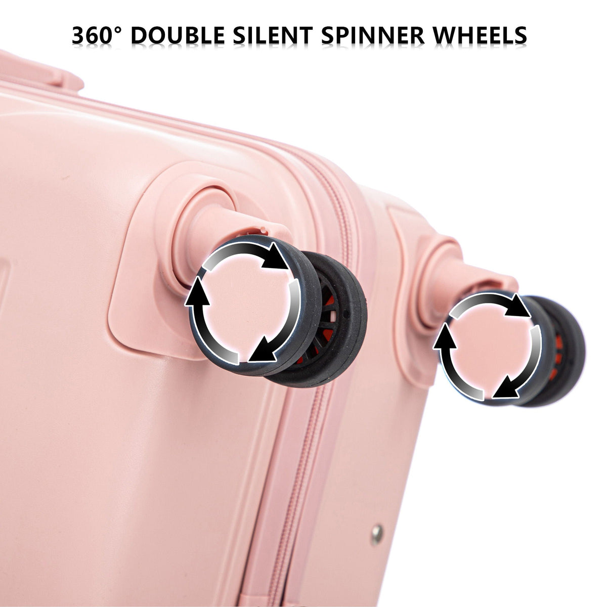 HouseOfZazla 3-piece spinner wheel luggage set with combination locks in assorted sizes