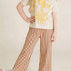 Children's Graphic Tee & Striped Pants Set - Tan