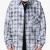 Men's Plus Size Plaid Button Up Long Sleeve Shirt - Black