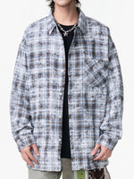 Men's Plus Size Plaid Button Up Long Sleeve Shirt - Farnelli