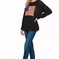 Zenana American Flag Crew Neck Sweater - Farnelli