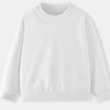 Children's Casual Solid Color Crew Neck Sweatshirt - White