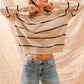 SO ME Stripe Crew Neck Basic Essential Sweater - Farnelli