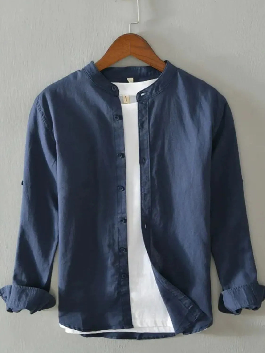 Men's Full Size Button Up Long Sleeve Shirt Plus Size - Farnelli