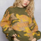 POL Mock Neck Abstract Colorblock Pattern Sweater - Farnelli