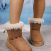 Round Toe Platform Boots - Khaki