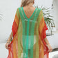 Openwork Contrast V-Neck Cover-Up - Farnelli