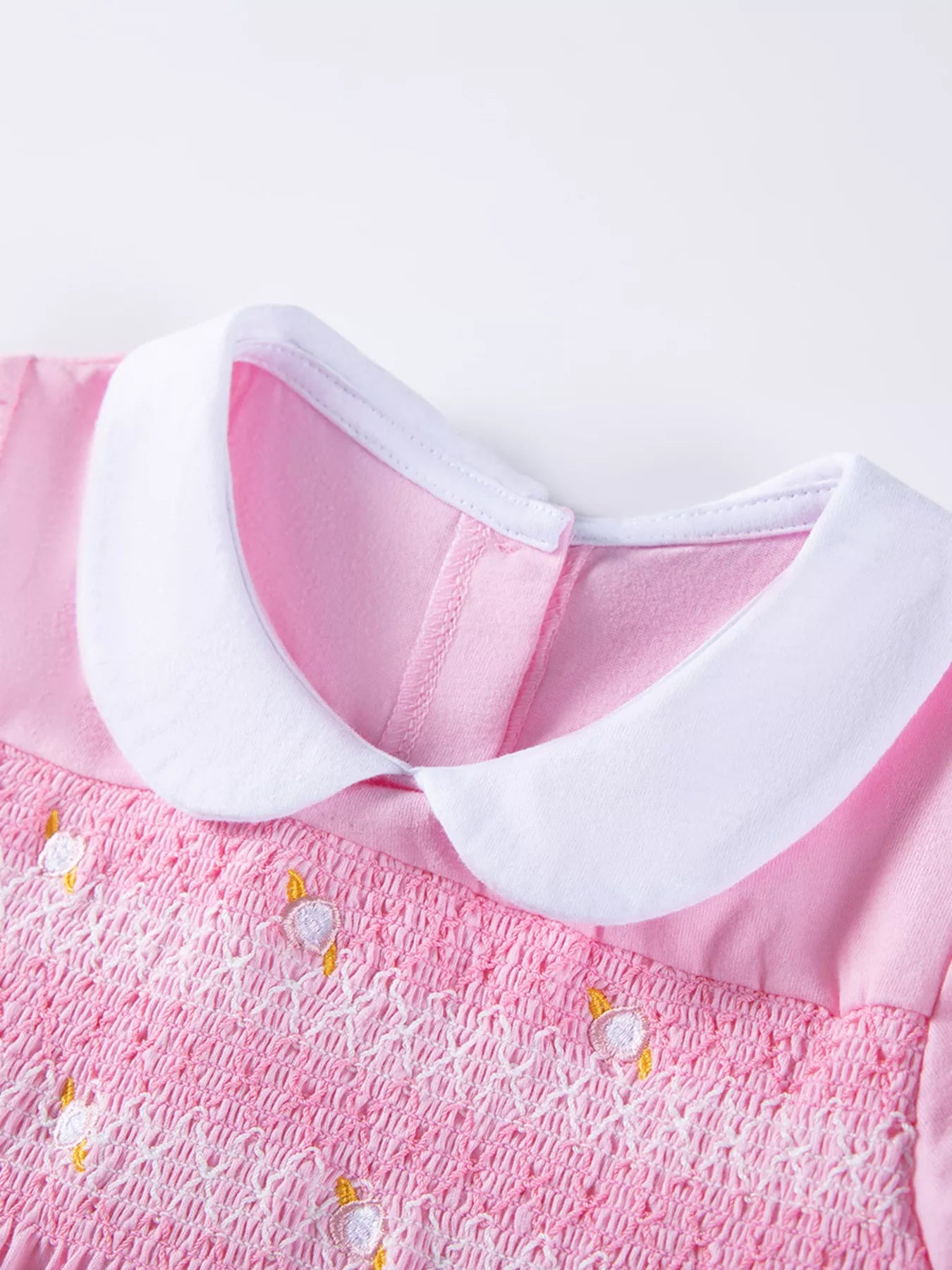 Children's Smocked Bodice Peter Pan Collar Dress - Farnelli