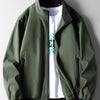 Men's Plus Size Casual Lightweight Bomber Jacket - Army Green