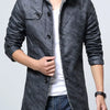 Men's Plus Size Button Up Fleece Lined Coat - Grey