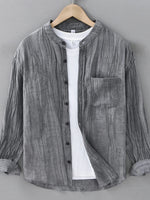 Men's Plus Size Button Up Long Sleeve Shirt - Farnelli