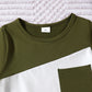 Children's Color Block Short Sleeve Top and Shorts Set - Farnelli
