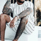 Men's Full Size Striped Casual Top and Shorts Summer Set Plus Size - Farnelli