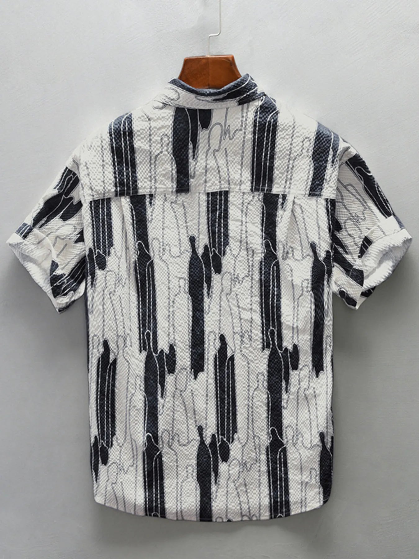 Men's Plus Size Printed Button Up Short Sleeve Shirt - Farnelli