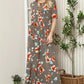BOMBOM Floral Round Neck Short Sleeve Maxi Tee Dress - Farnelli