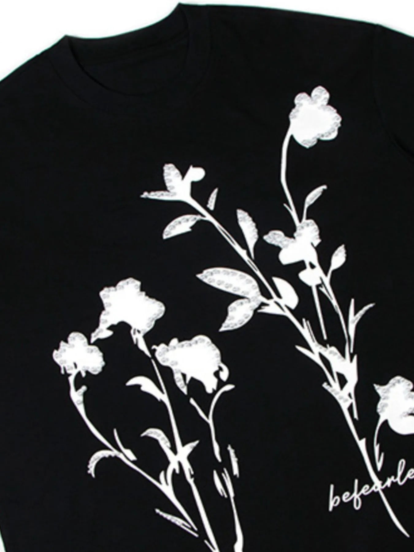 Men's Flower Pearl Detail Oversized Short Sleeve T-Shirt - Farnelli