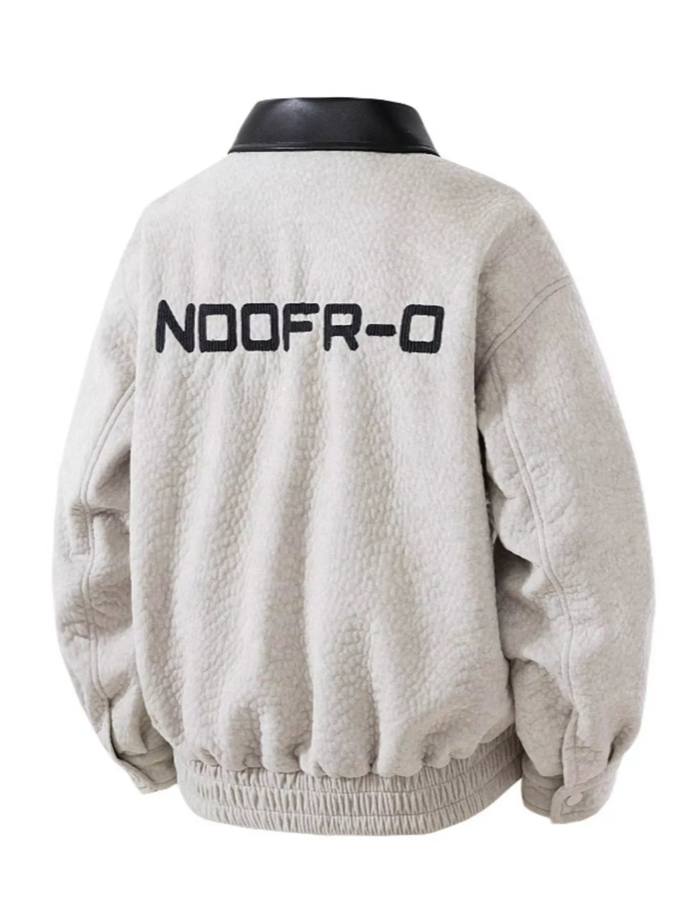 Men's Plus Size Leather Trimmed Zip Up Jacket - Farnelli